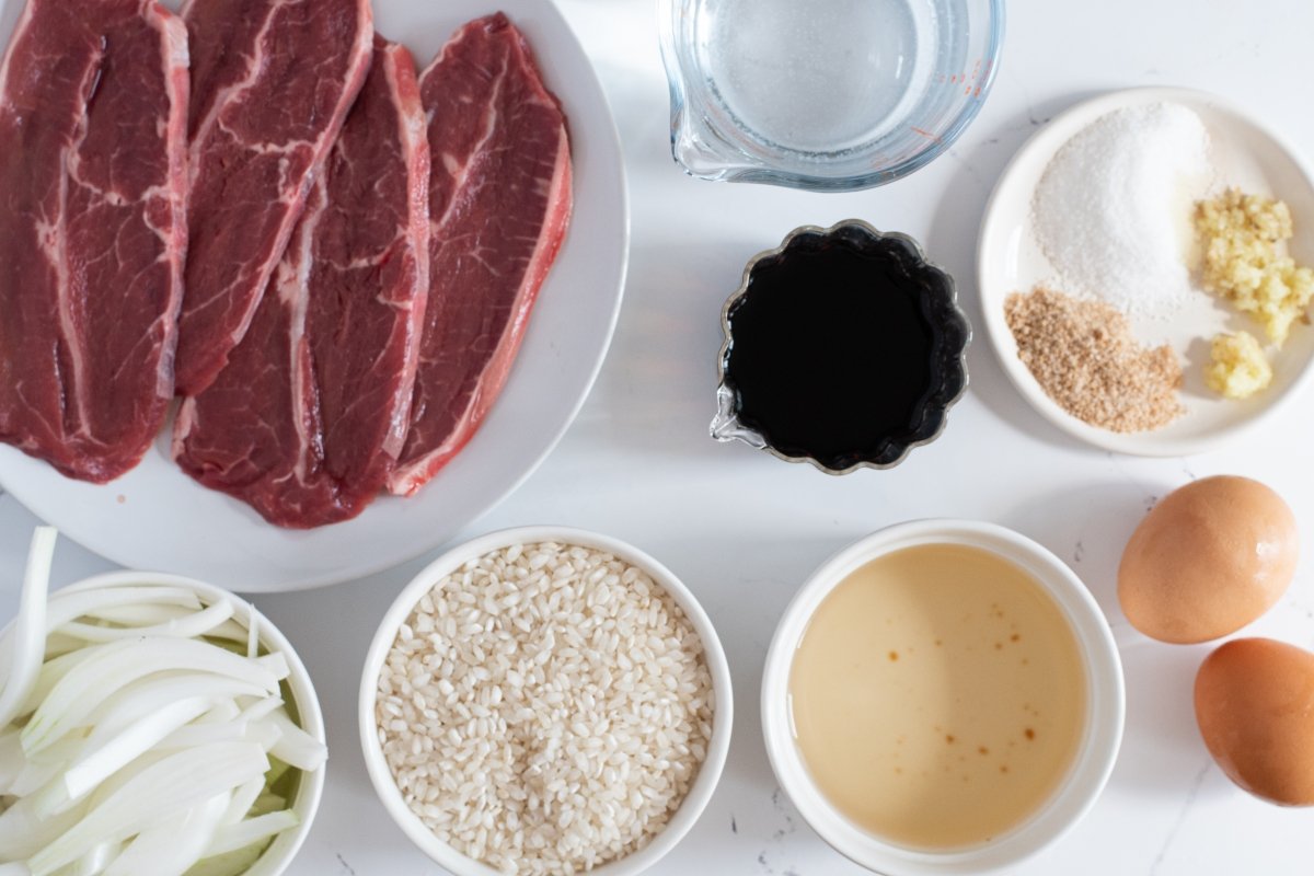 Ingredientes del gyudon