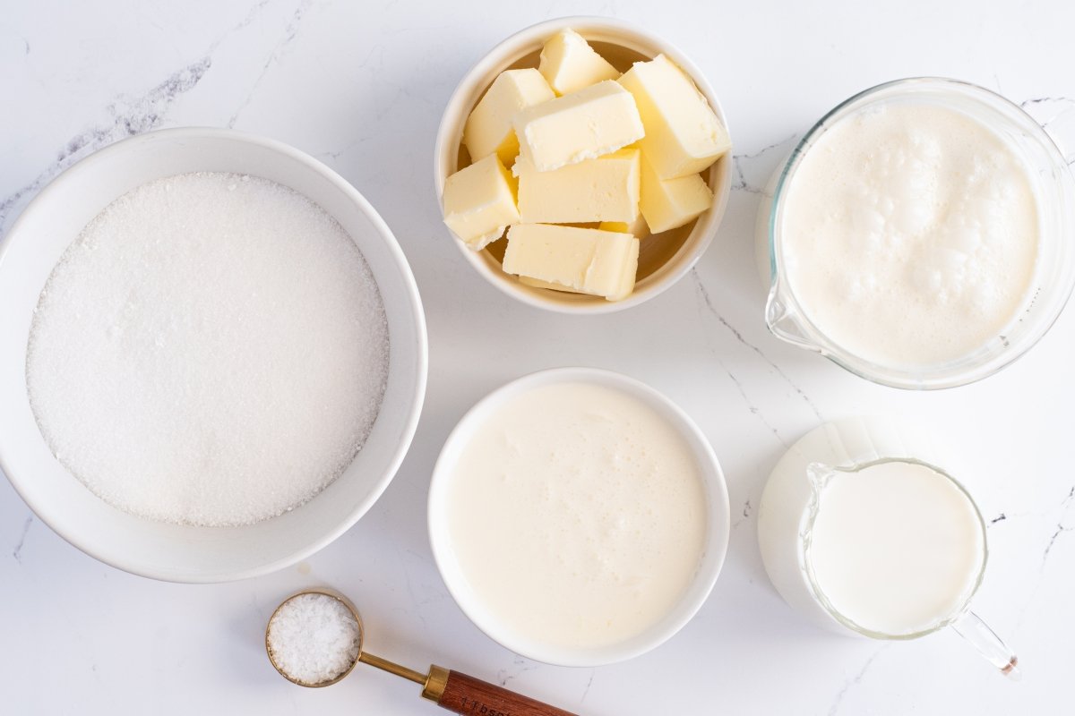 Ingredientes del helado de caramelo salado