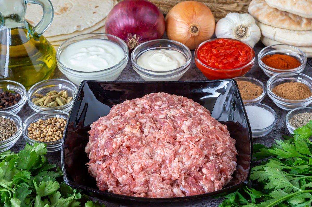 Ingredientes del kebab de cordero