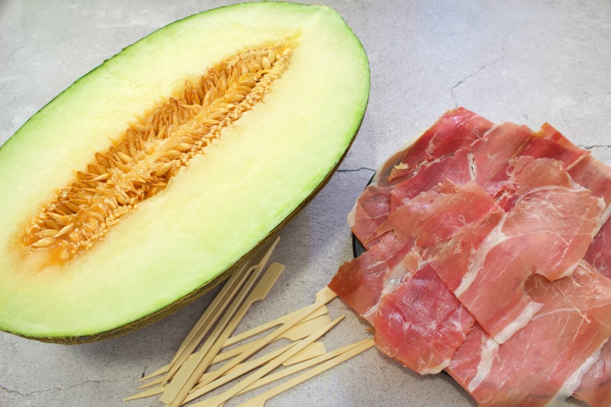 Ingredientes del melón con jamón