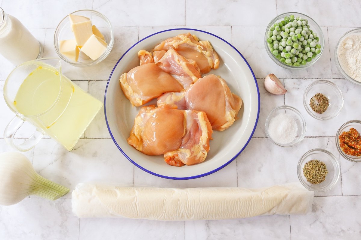 Ingredientes del pastel de pollo