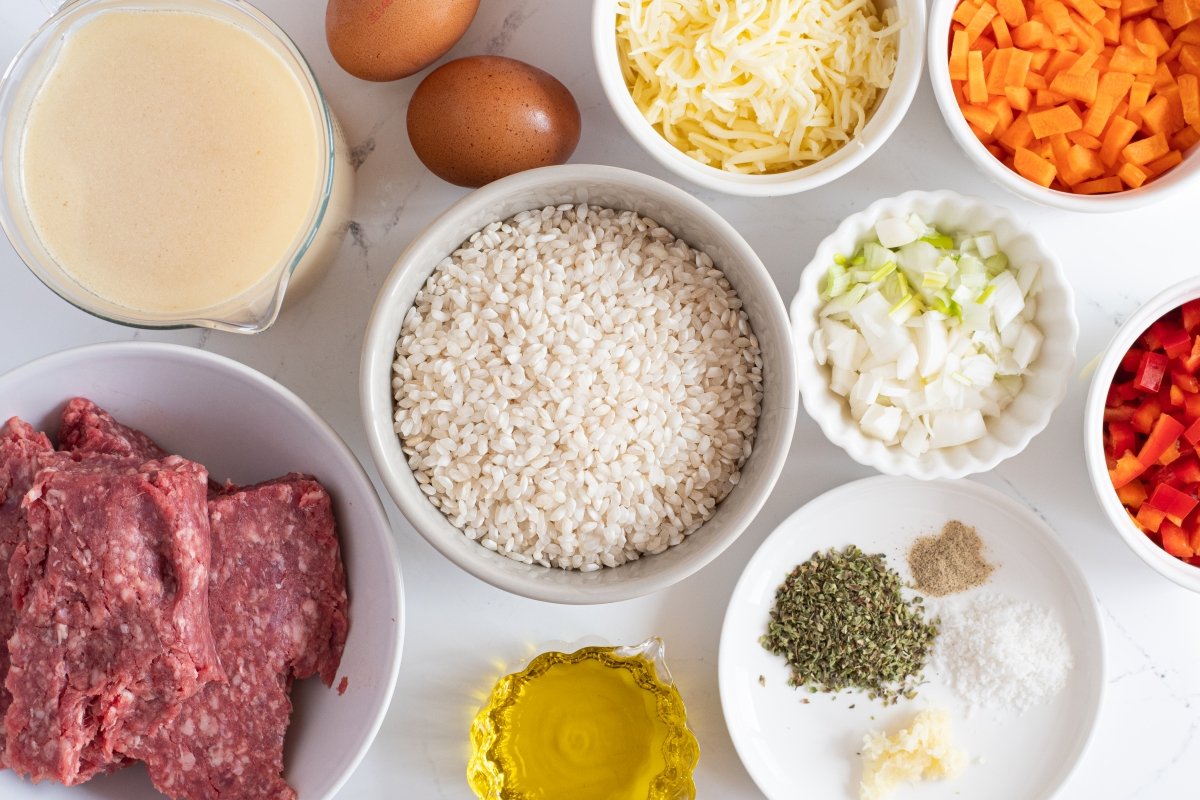 Ingredientes del pastelón de arroz