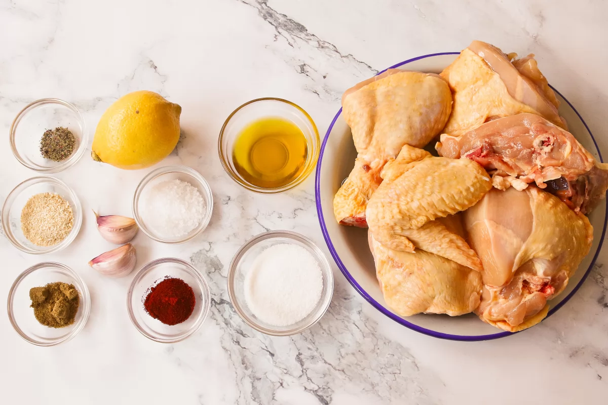 Ingredientes del pollo dorado