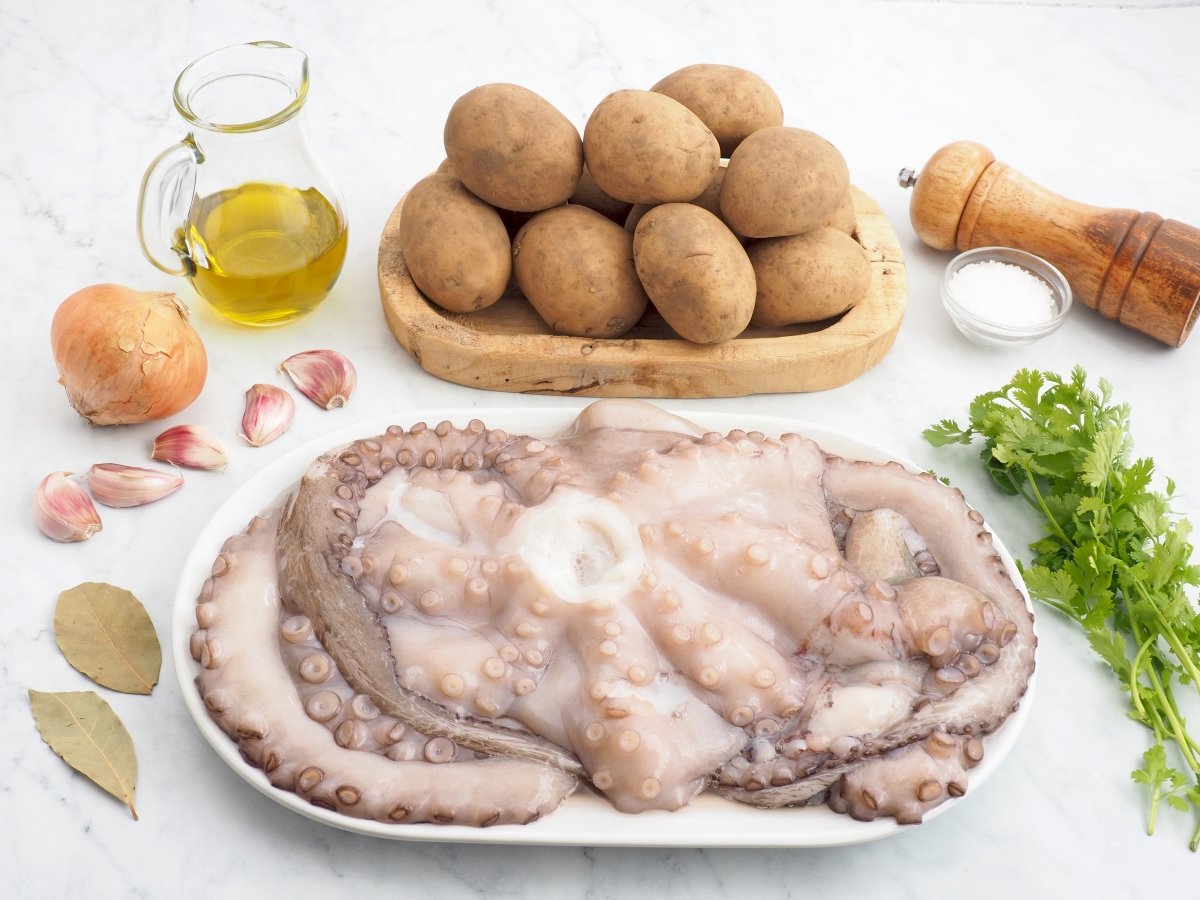 Ingredientes del pulpo a Lagareiro