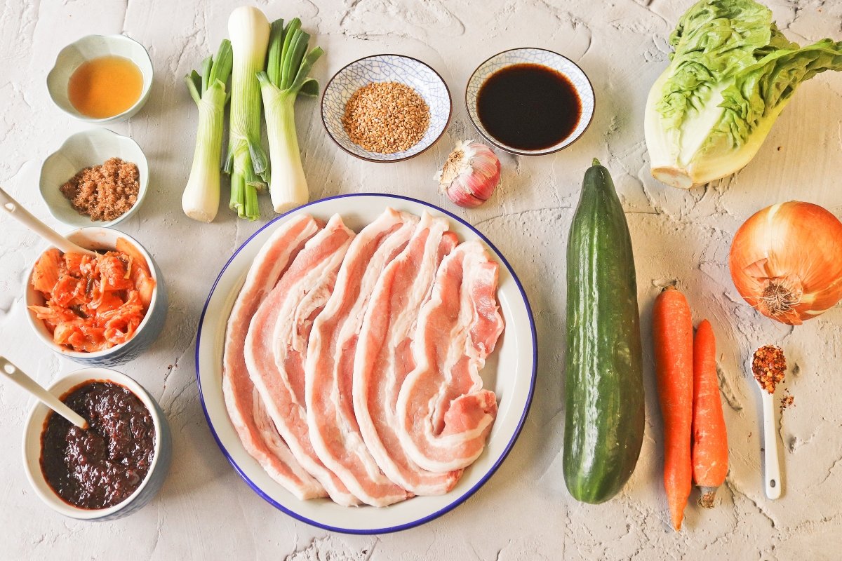 Ingredientes del samgyeopsal