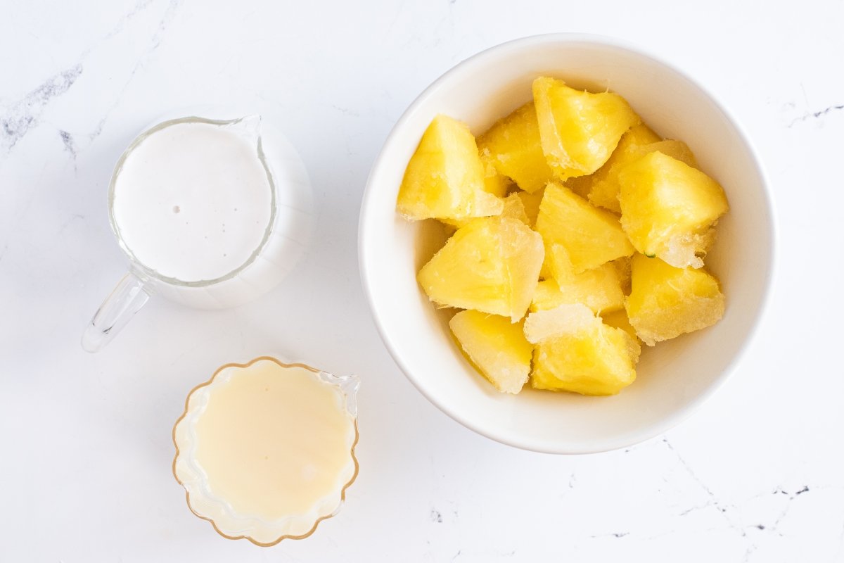 Ingredientes del sorbete de piña