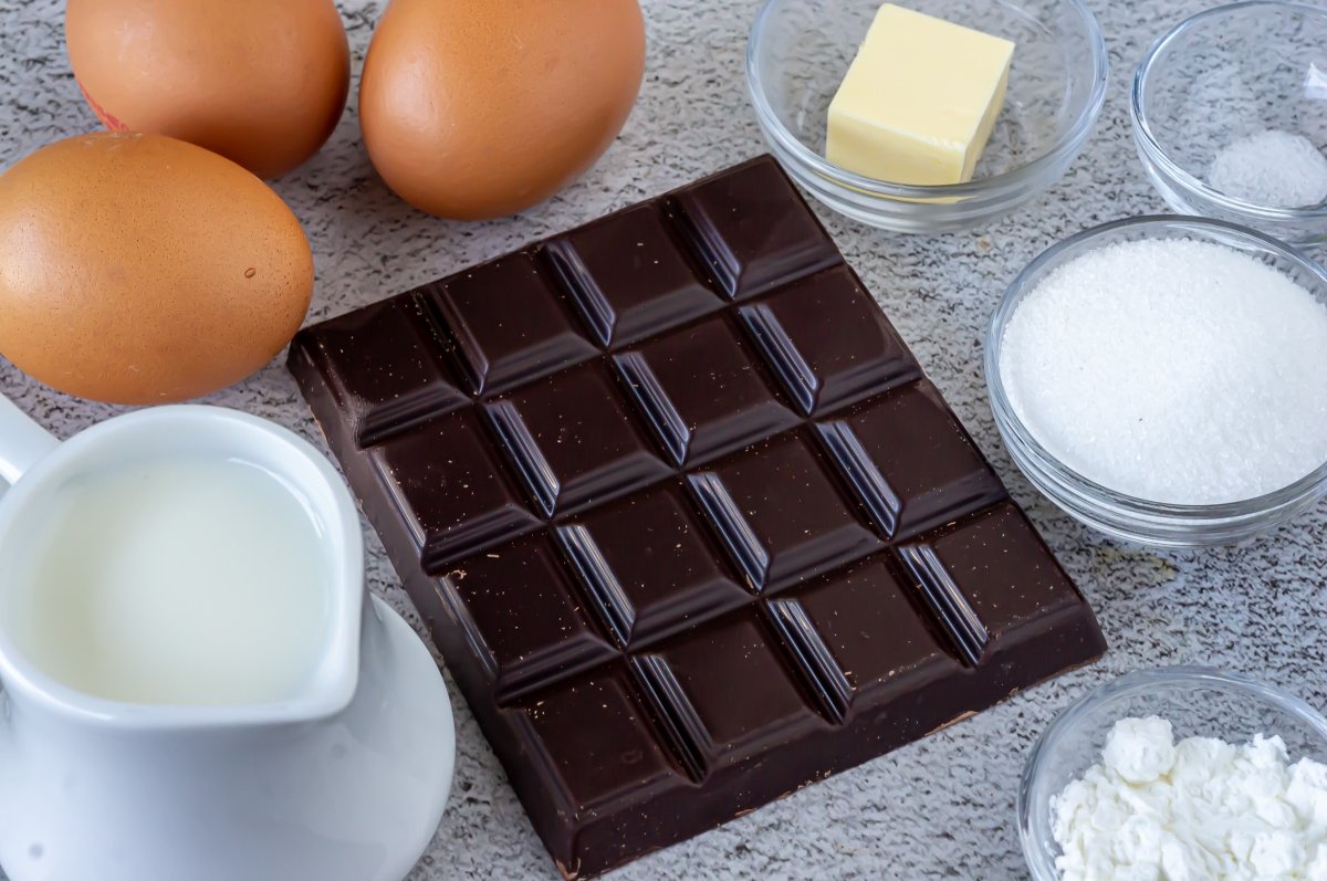 Ingredientes del soufflé de chocolate