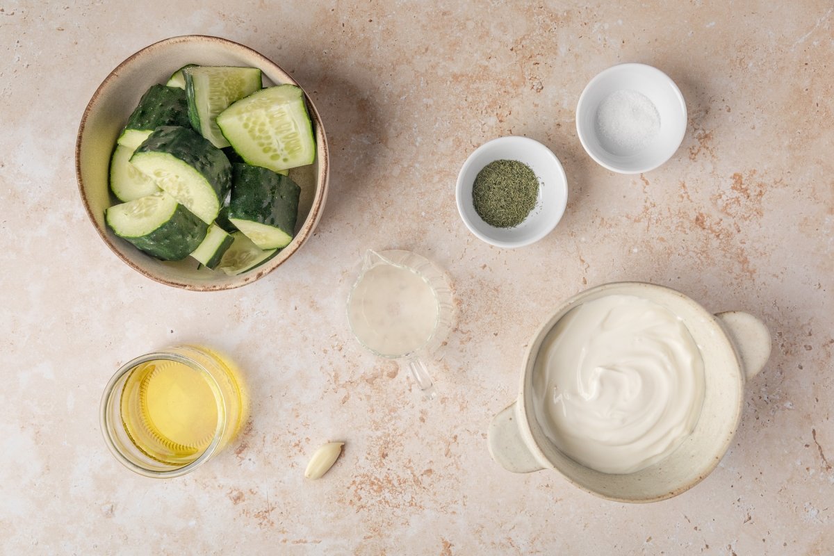 Ingredientes del tzatziki en Thermomix