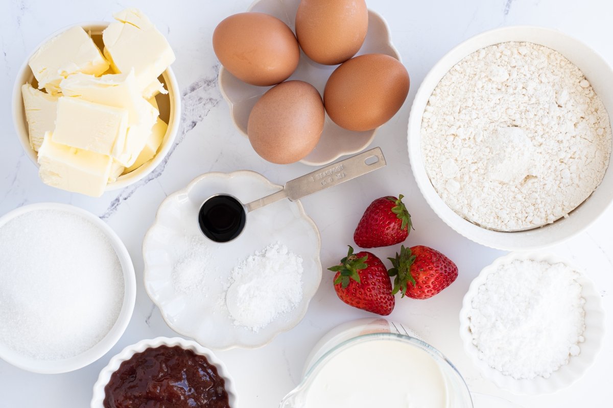 Ingredientes del victoria sponge cake