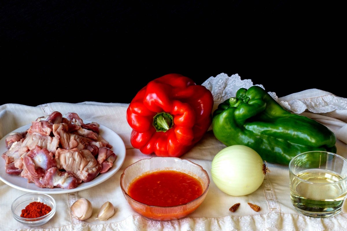 Ingredientes necesarios para hacer las mollejas de pollo en salsa