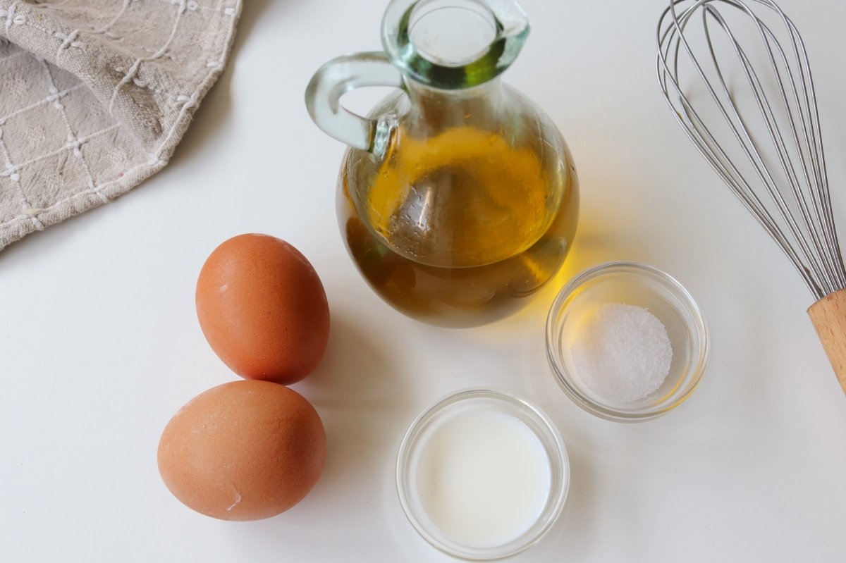 Ingredientes omelette de huevo