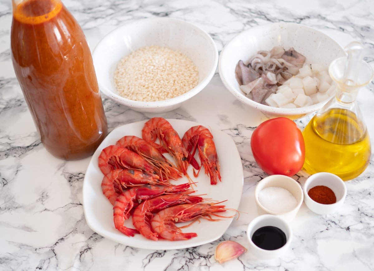 Ingredientes para cocinar arroz negro