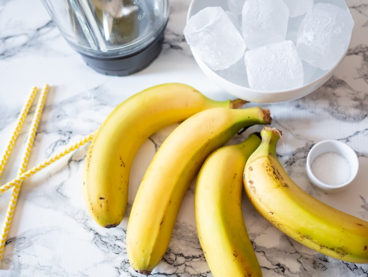 Ingredientes para el granizado de plátano