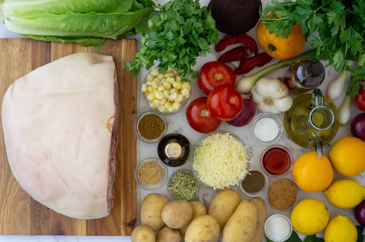 Ingredientes para el hornado