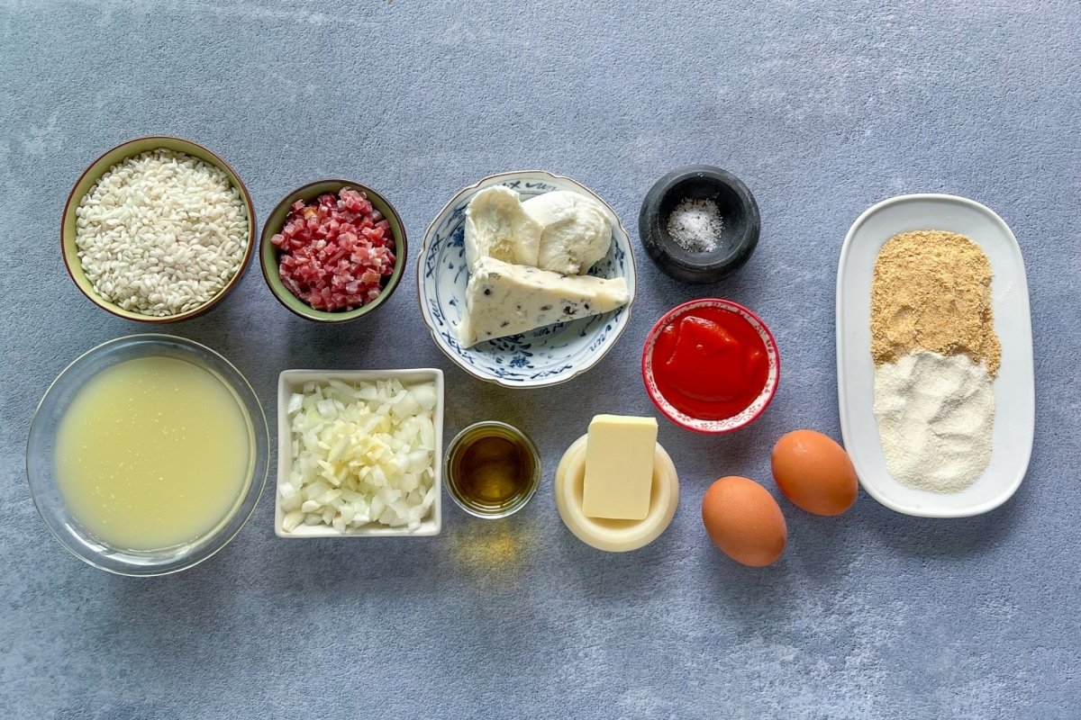 Ingredientes para elaborar croquetas de arroz