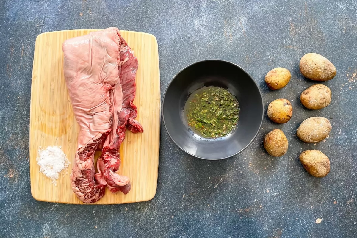 Ingredientes para elaborar entraña de ternera a la plancha *