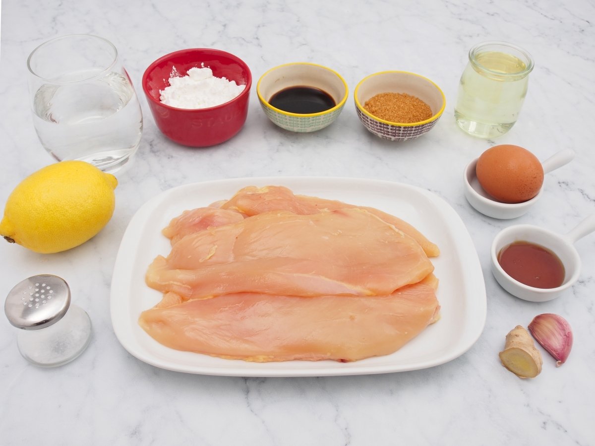 Ingredientes para elaborar pollo al limón