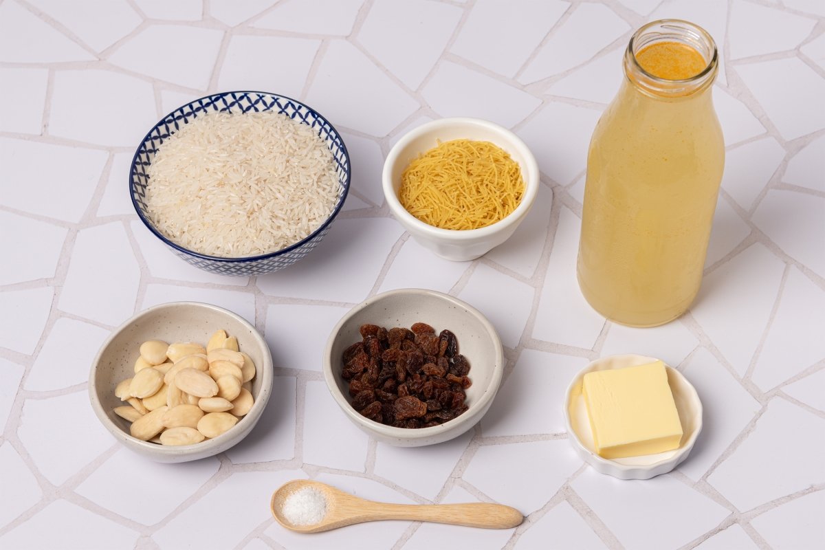 Ingredientes para hacer arroz árabe