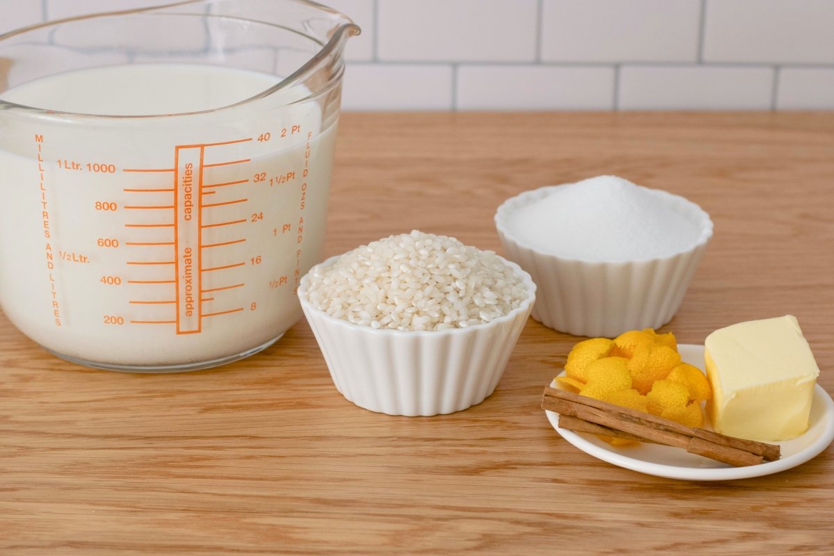 Ingredientes para hacer arroz con leche
