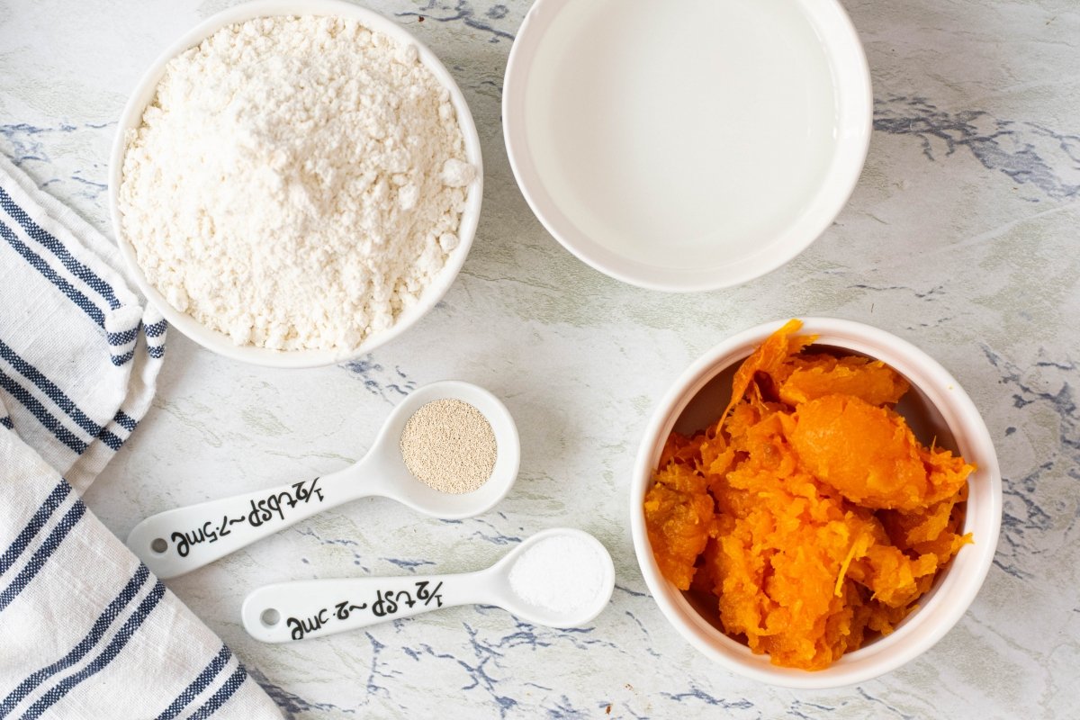 Ingredientes para hacer buñuelos de calabaza