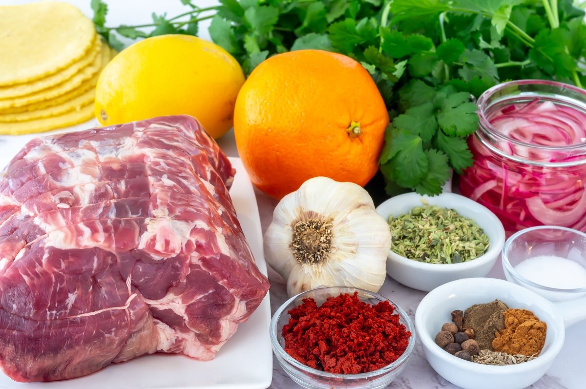 Ingredientes para hacer cochinita pibil en Crock Pot