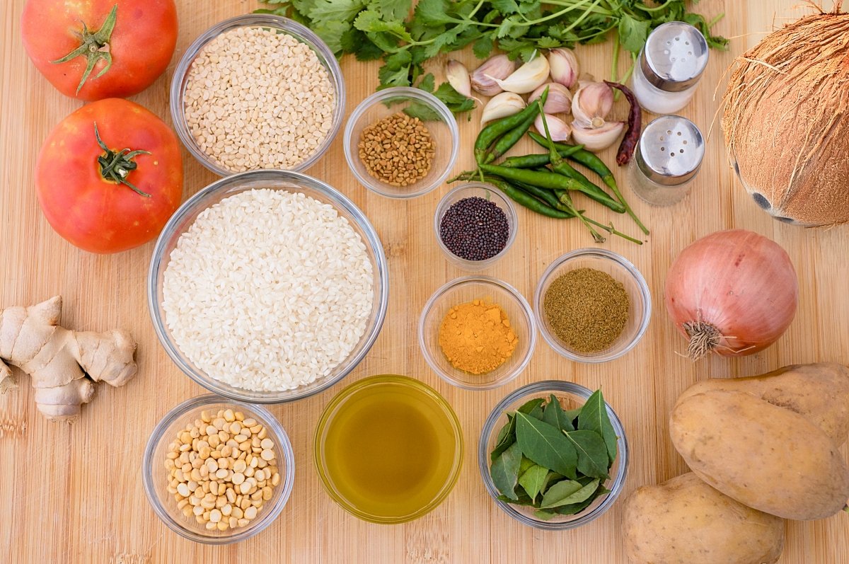 Ingredientes para hacer dosa