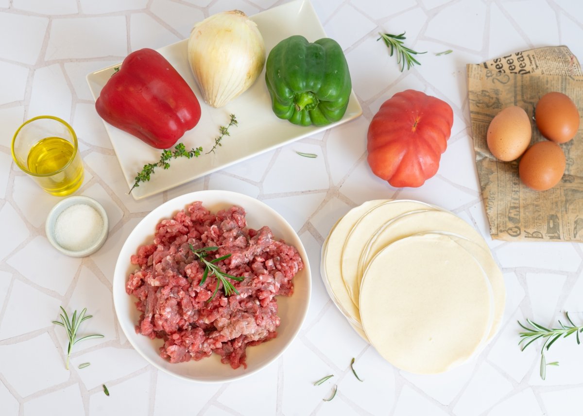 Ingredientes para hacer empanadillas de carne