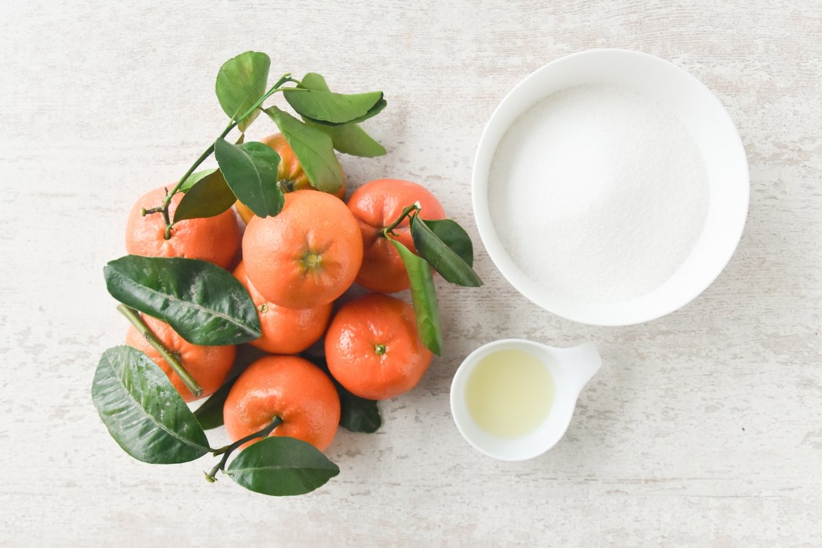 Ingredientes para hacer la mermelada de mandarina