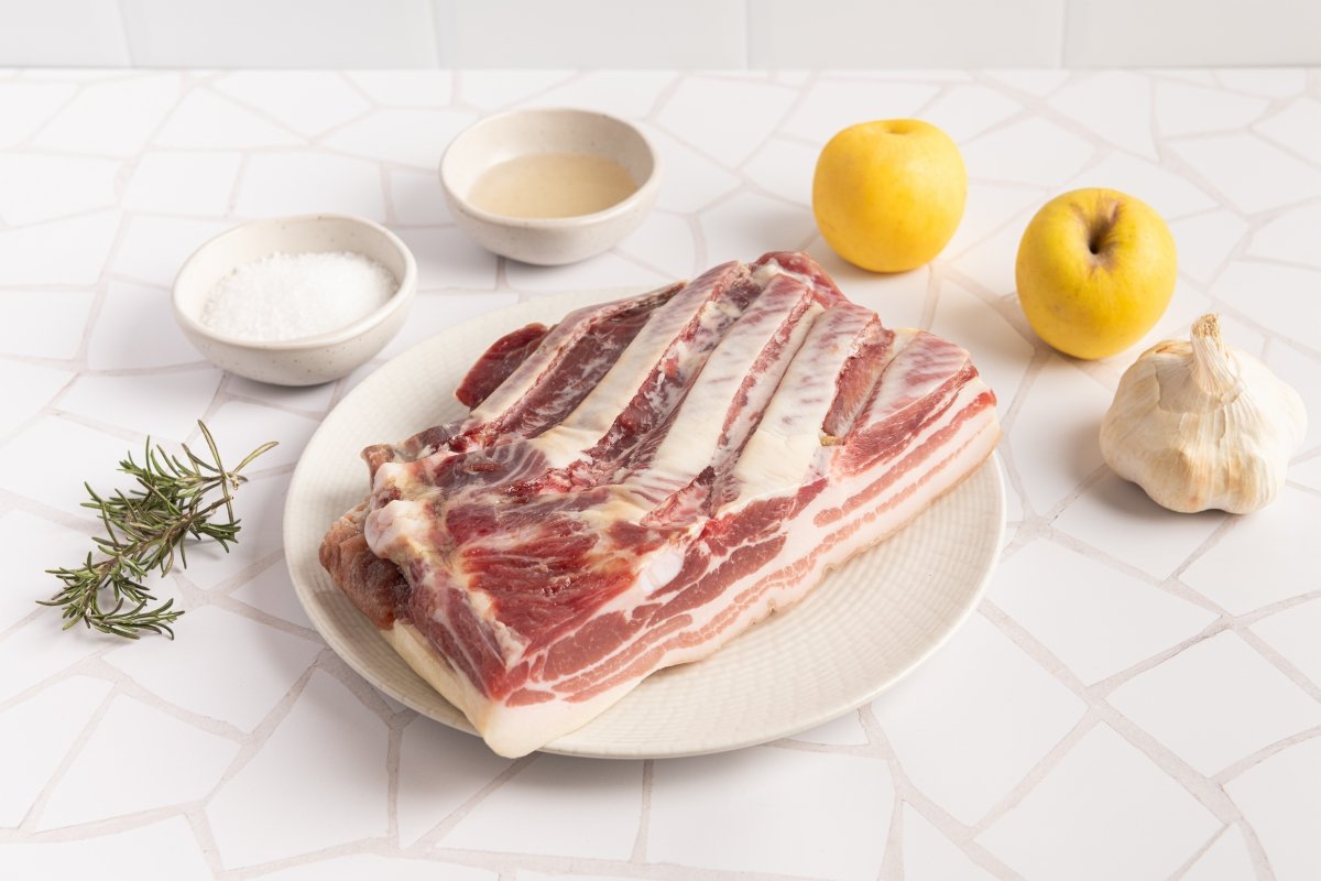 Ingredientes para hacer panceta al horno