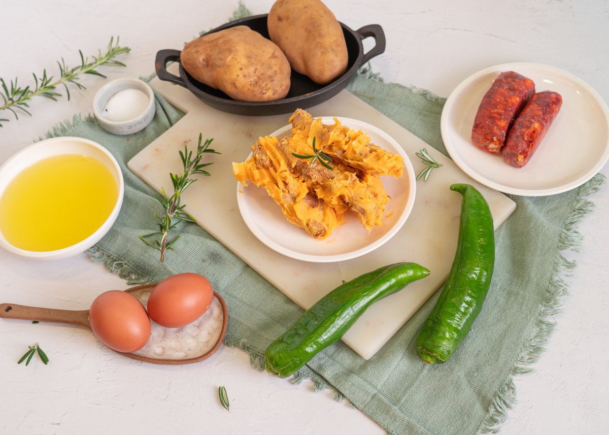 Ingredientes para hacer plato de los montes