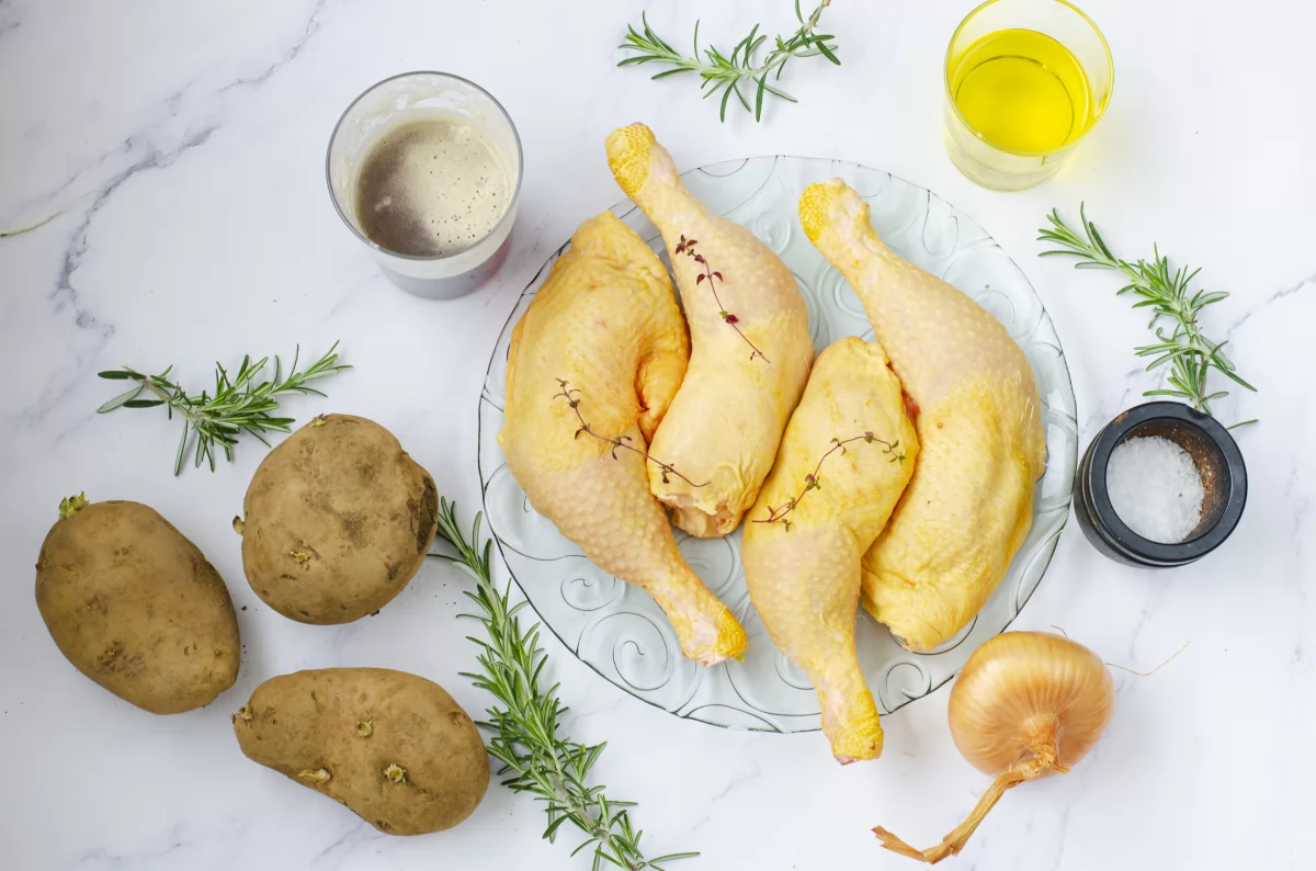 Ingredientes para hacer pollo a la cerveza