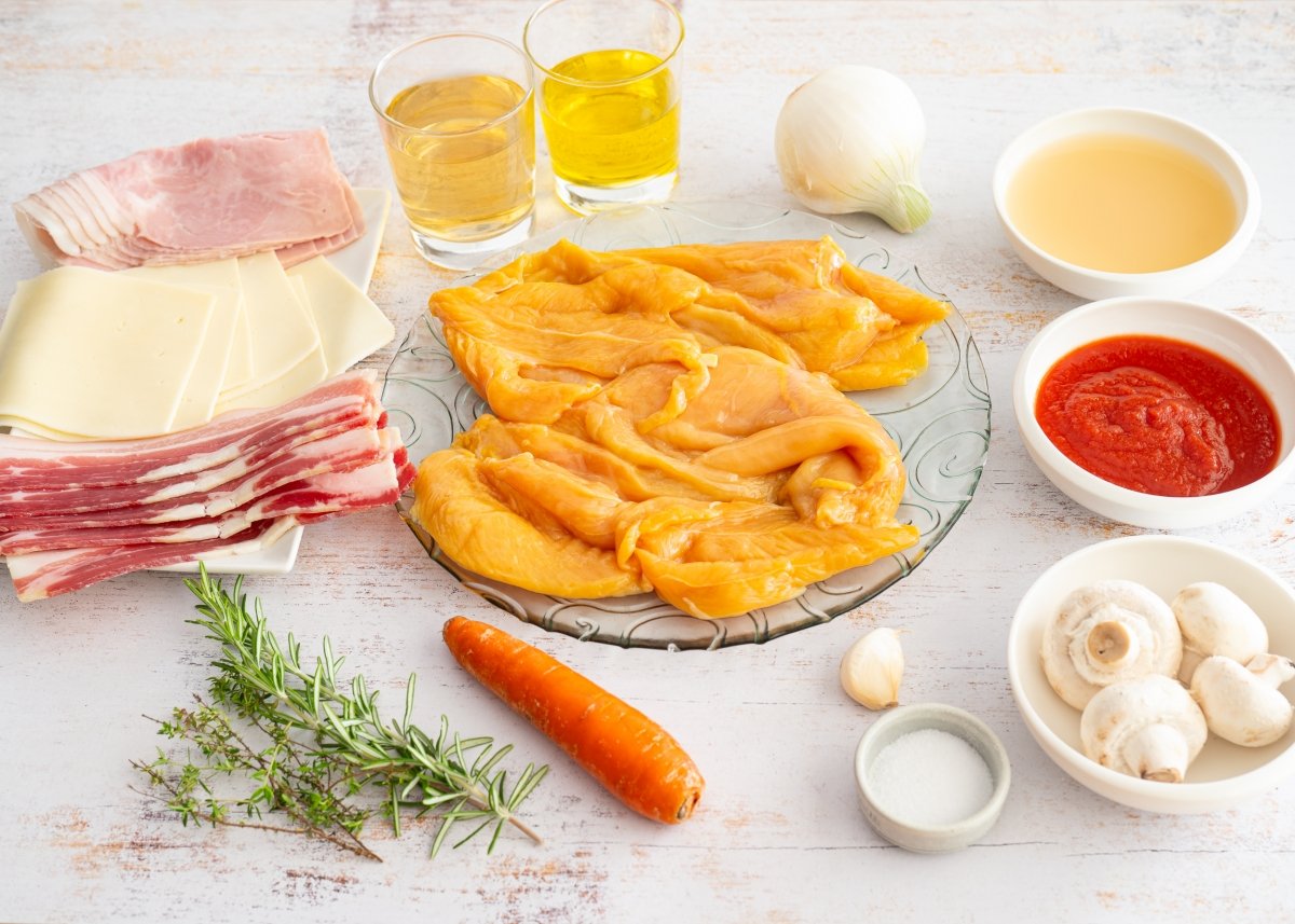 Ingredientes para hacer roti de pollo