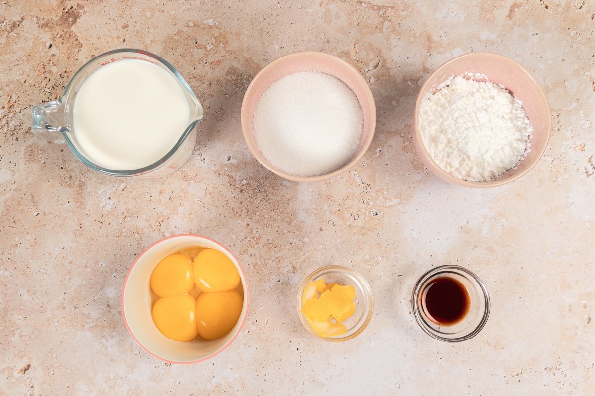 Ingredientes para la crema pastelera en Thermomix