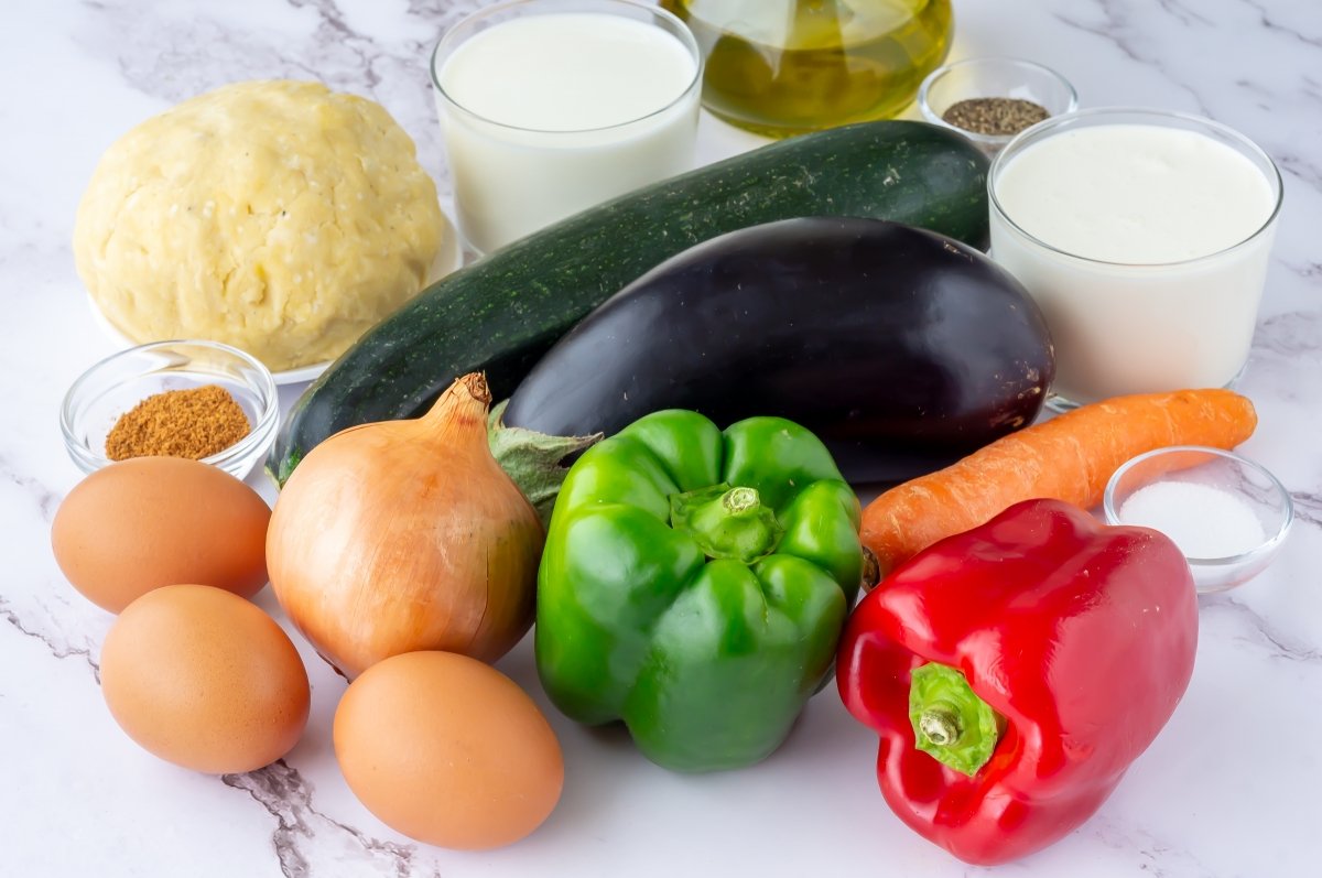 Ingredientes para la quiche de verduras