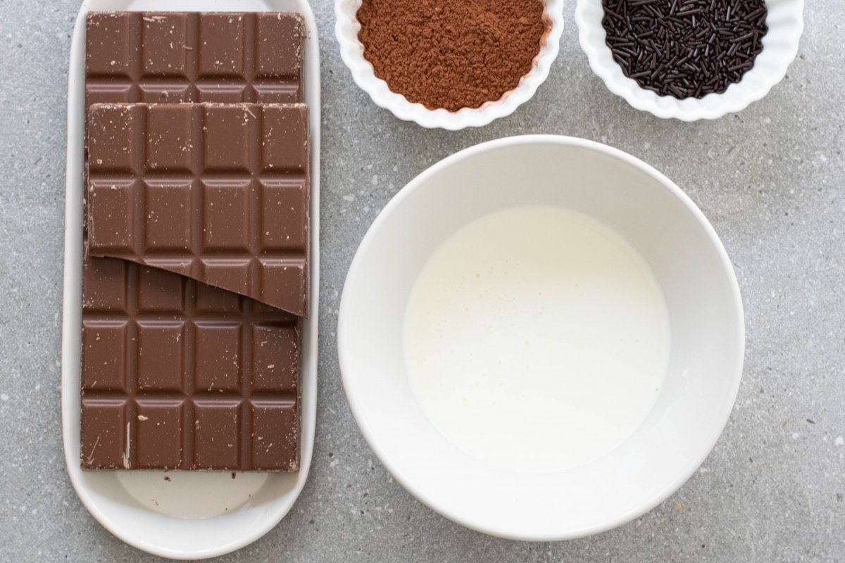 Ingredientes para las trufas de chocolate