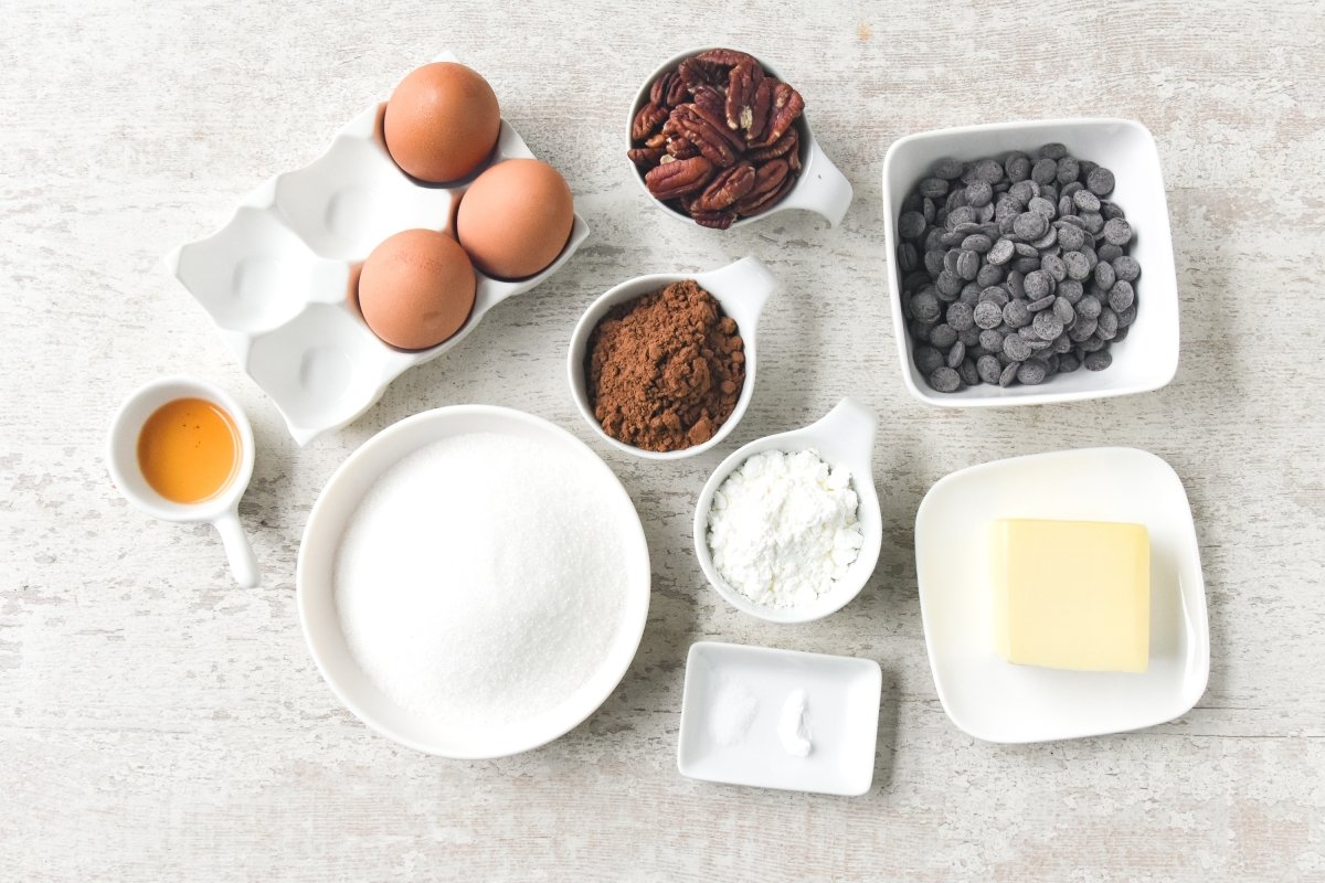 Ingredientes para preparar brownie sin gluten