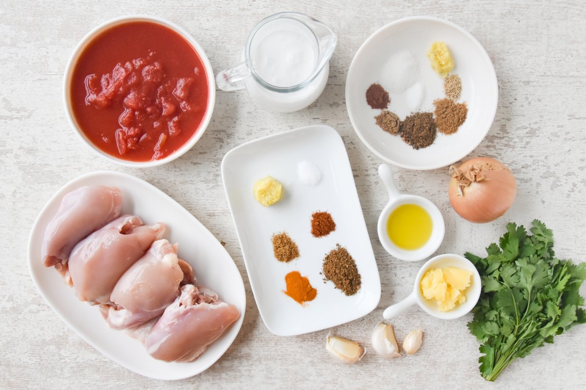 Ingredientes para preparar butter chicken