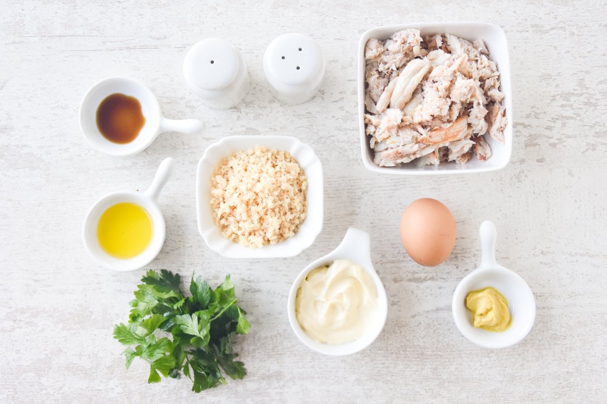 Ingredientes para preparar crab Cakes