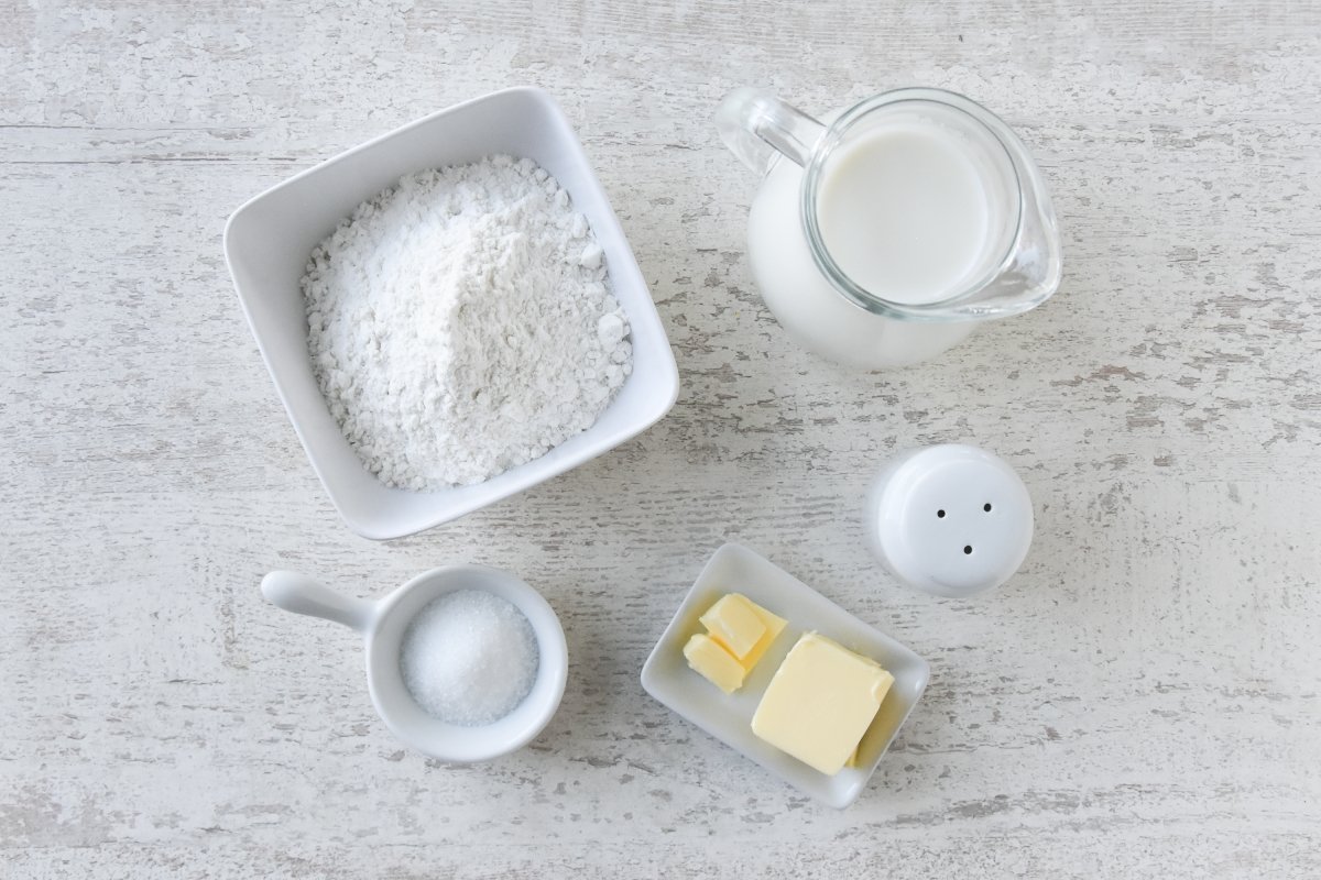 Ingredientes para preparar crepes sin huevo