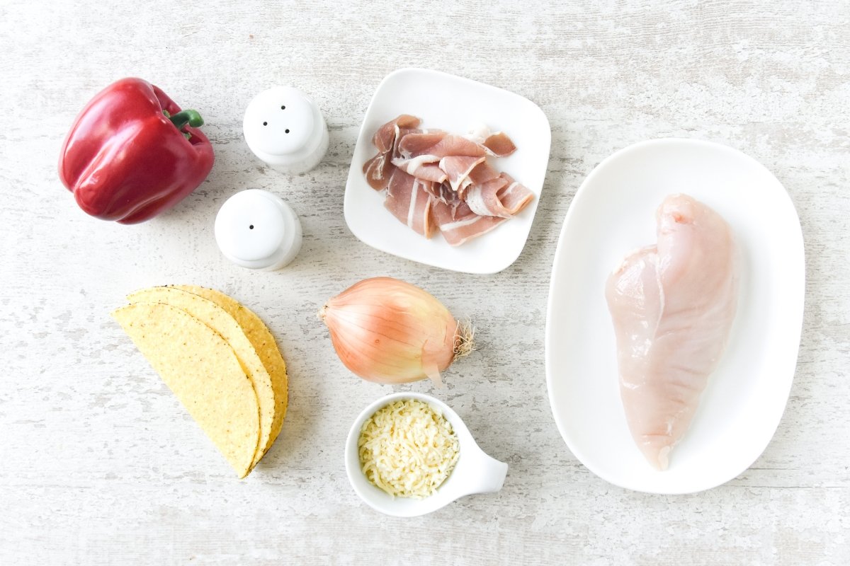 Ingredientes para preparar el alambre de pollo