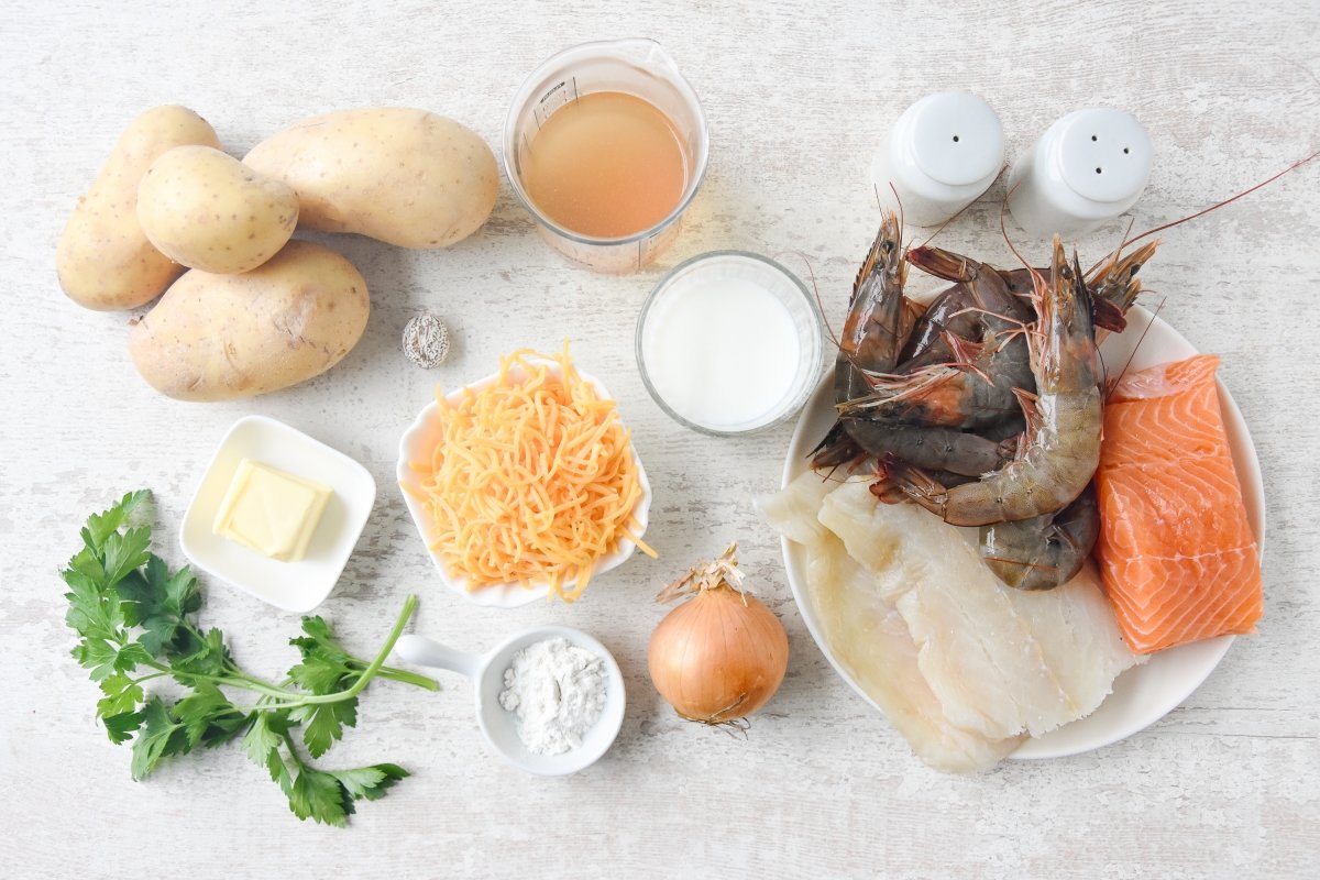 Ingredientes para preparar el fish pie