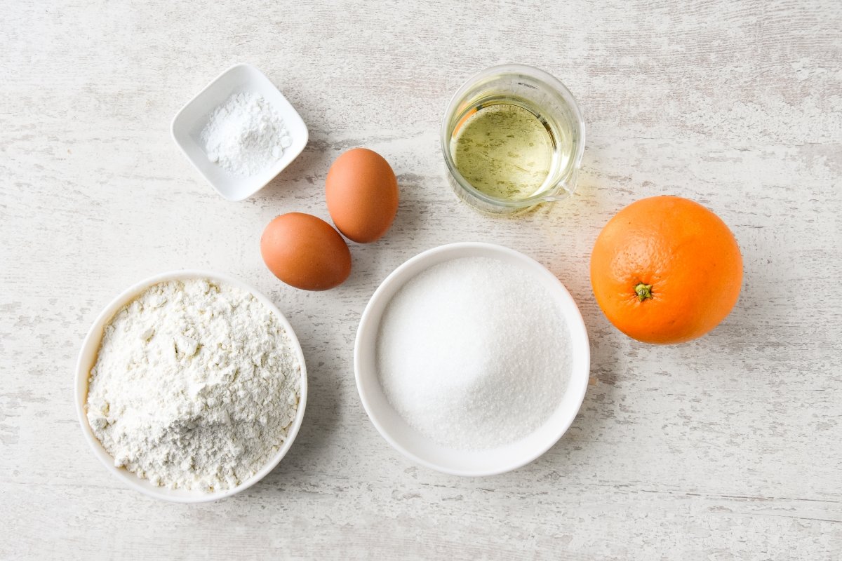 Ingredientes para preparar el pan d'arancia