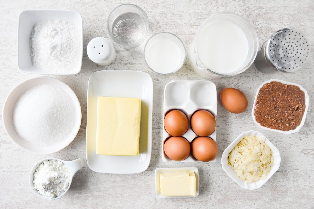 Ingredientes para preparar el París-Brest