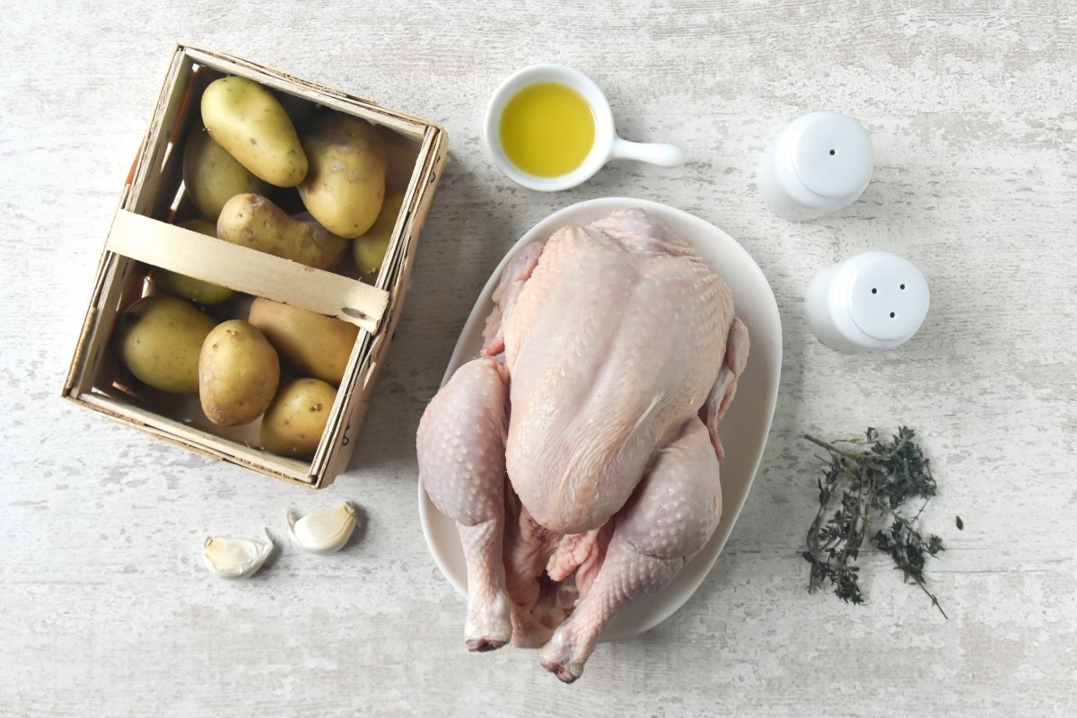 Ingredientes para preparar el pollo asado en Crock Pot