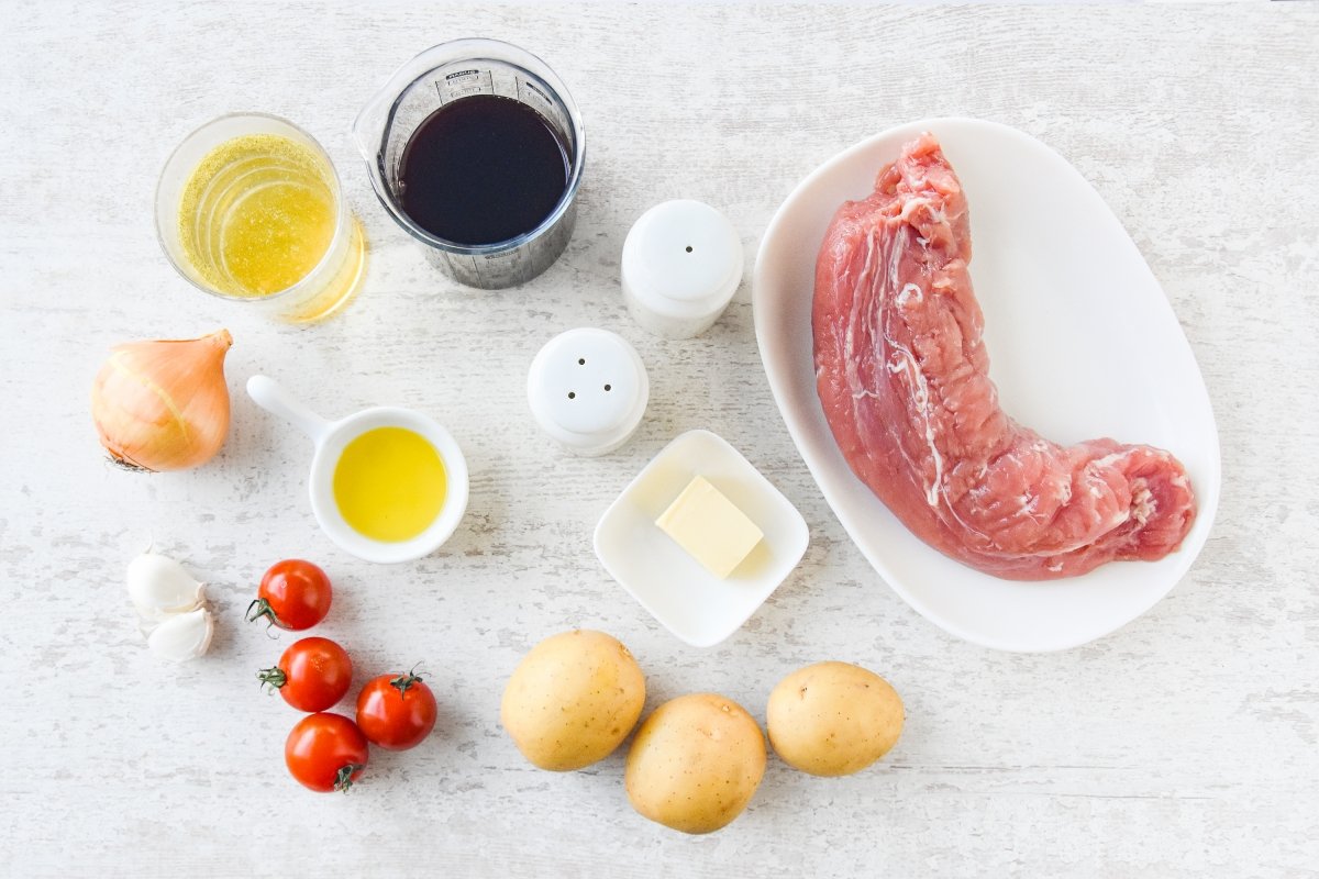 Ingredientes para preparar el solomillo al Oporto