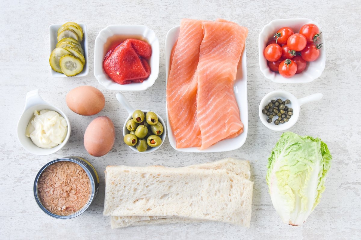 Ingredientes para preparar el tronco salado de Navidad