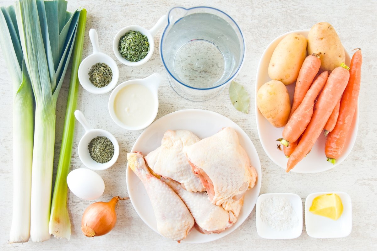Ingredientes para preparar el waterzooi