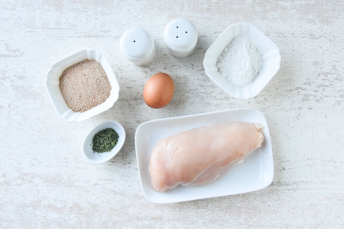 Ingredientes para preparar escalope de pollo