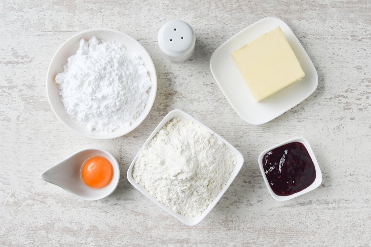 Ingredientes para preparar galletas Spitzbuben