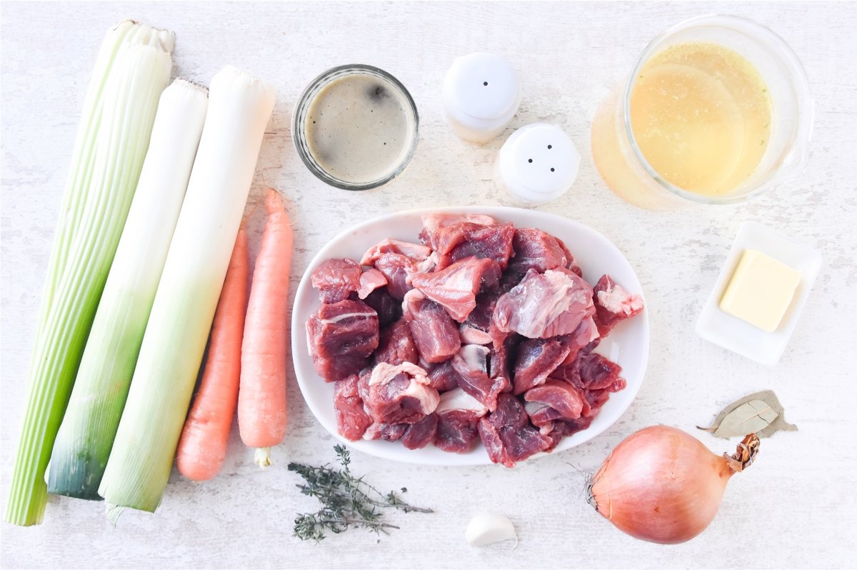 Ingredientes para preparar irish stew